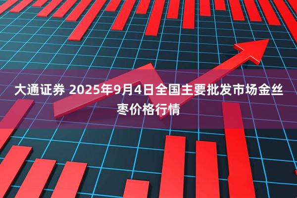 大通证券 2025年9月4日全国主要批发市场金丝枣价格行情